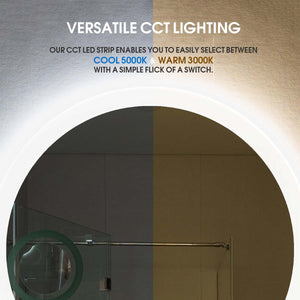 Holly Round Edgelit Mirror (Slim)