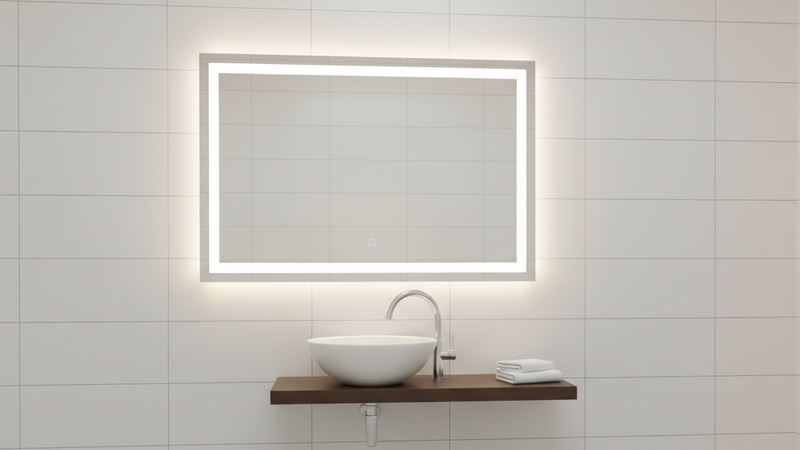 Generate illuminated bathroom mirror without demisting feature.