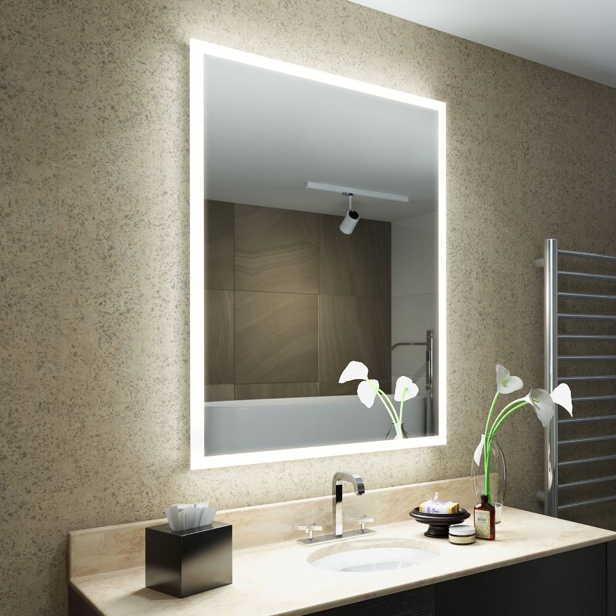 Aeris Edgelit Bathroom Mirror