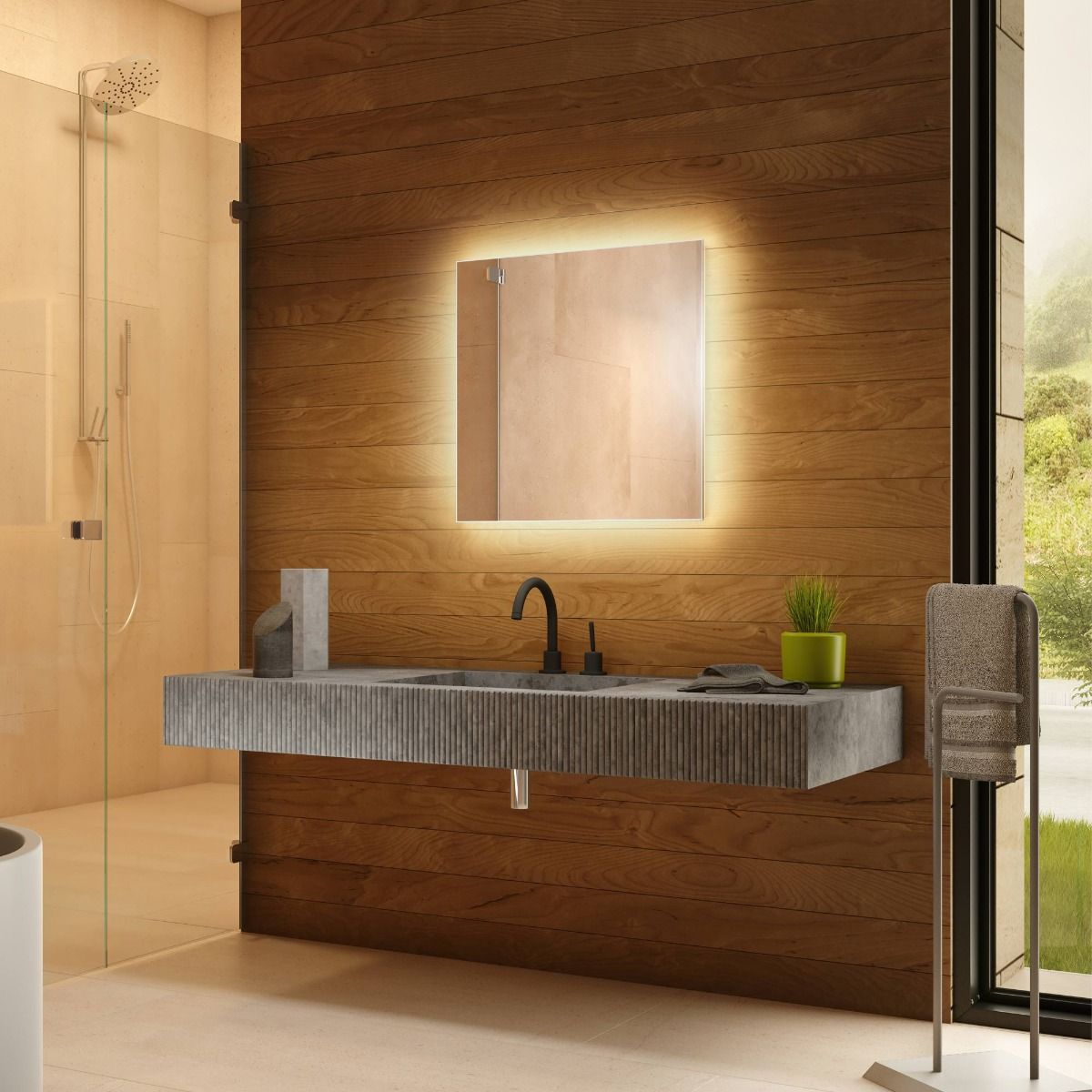 Victoria Backlit Bathroom Mirror (Shaver)