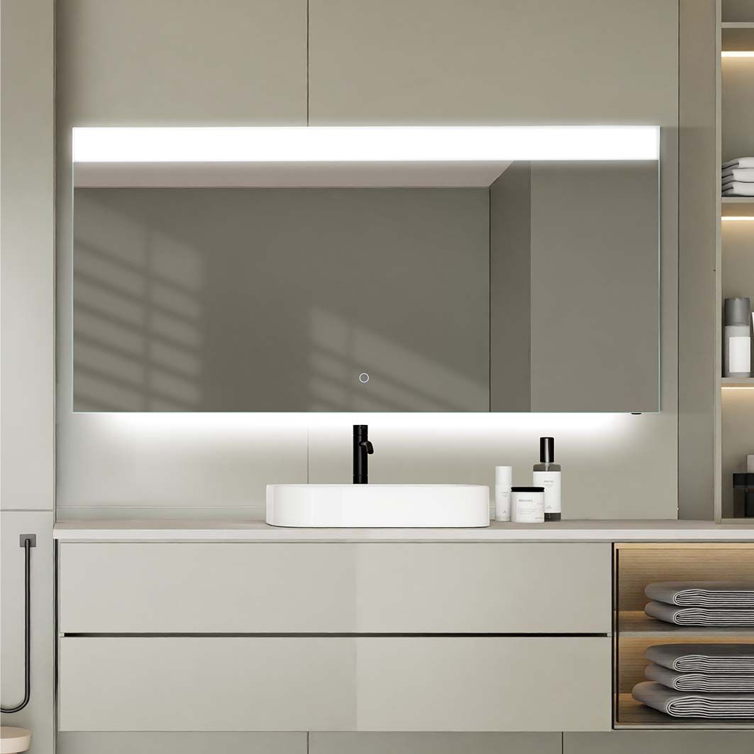 Iris Top Light Mirror with Ambient Underlight