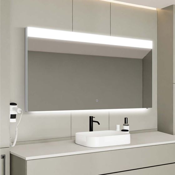Iris Top Light Mirror with Ambient Underlight