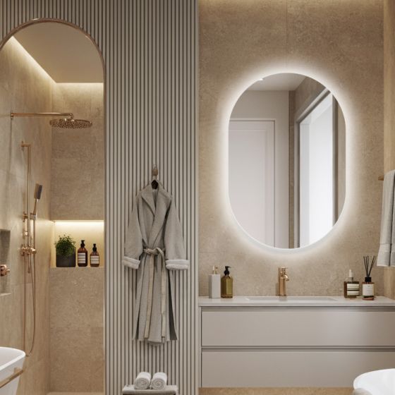 Maria Pill Backlit Bathroom Mirror (Shaver)