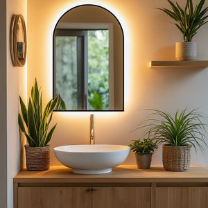 Rosie Arched Backlit Bathroom Mirror (Shaver)