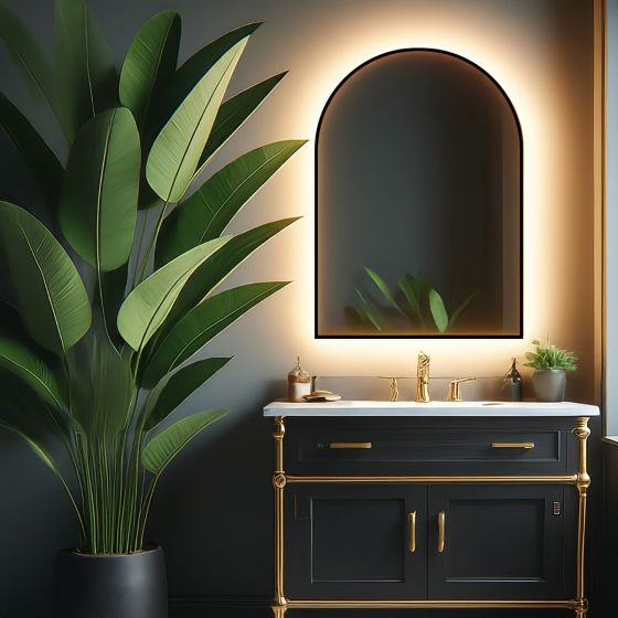 Lola Arched Backlit Bathroom Mirror (Slim)