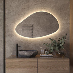 Nira Pebble Backlit Bathroom Mirror (Slim)