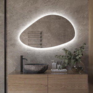 Nira Pebble Backlit Bathroom Mirror (Slim)