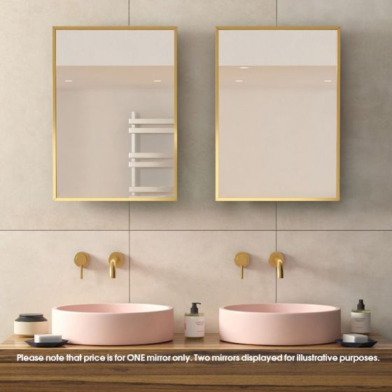 Ultra-slim Brass Frame Mirror (Tall)