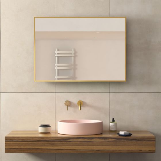 brass frame bathroom mirror