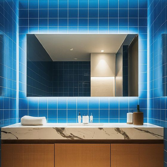 Wide Backlit Bathroom Mirror (Slim)