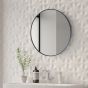 Ultra-slim Round Anthracite Frame Mirror (Small)