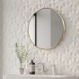 Ultra-slim Round Brass Frame Mirror (Small)