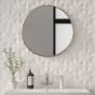 Ultra-slim Round Brass Frame Mirror (Small)