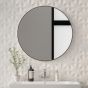 Ultra-slim Round Black Frame Mirror (Large)