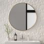 Ultra-slim Round Brass Frame Mirror (Large)