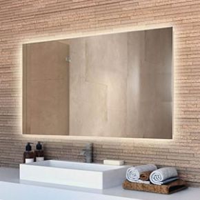 Wide Backlit Bathroom Mirror (Slim)