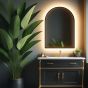 Arched Black Frame Backlit Bathroom Mirror (Slim)